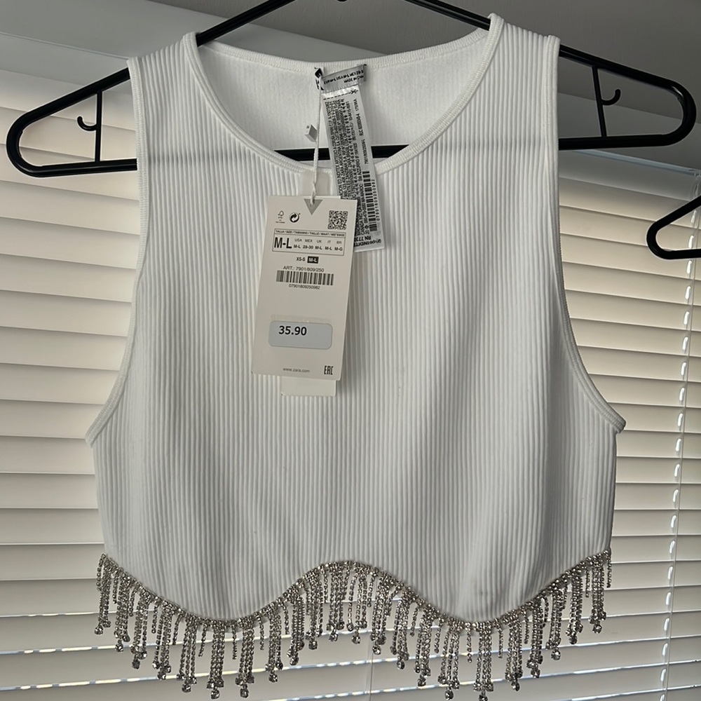 Zara Rhinestone Crop top